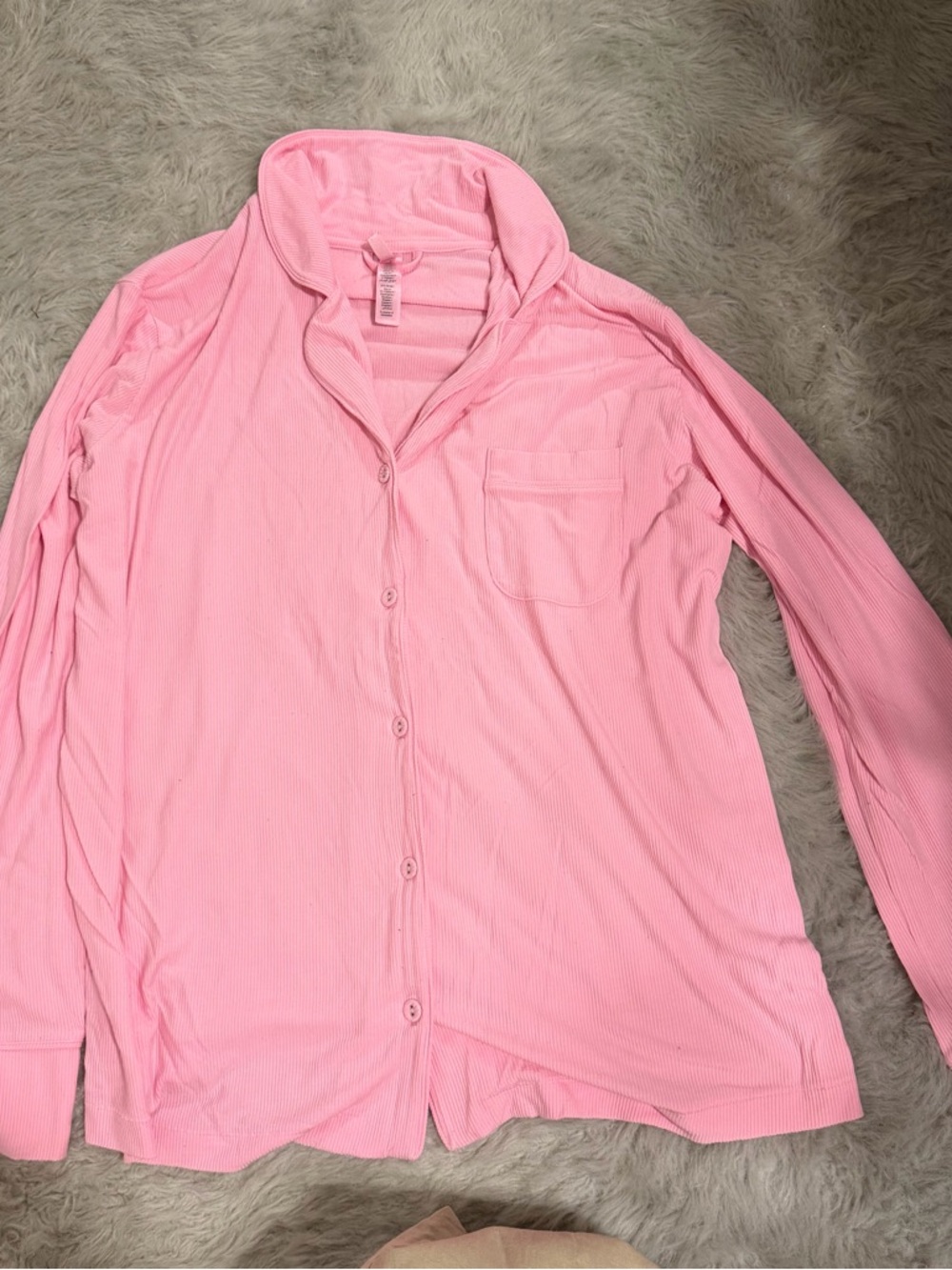 Skims Soft Lounge Rib Sleep Set Bubblegum - Picture 7 of 7